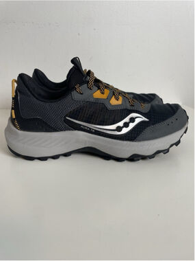 Saucony Aura TR Trail Running Hiking Shoes Men’s Size 8 Black Grey Orange